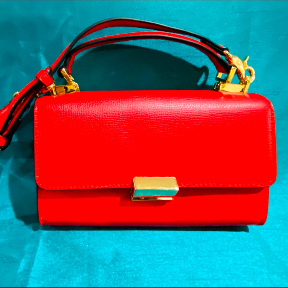 Sendefn mini Crossbody red leather mini Bag Square